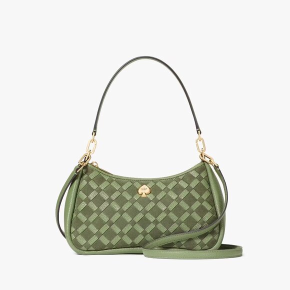 Kate Spade Kayla Woven Leather Small Convertible Bag & Matching Cardholder - Picture 1 of 8